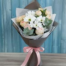 Букет цветов из:  Хризантемы и Розы в Жирово