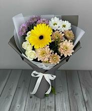 Букет цветов из:  Розы, Герберы и Хризантемы в Жирово