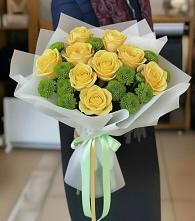 Букет цветов из:  Хризантемы и Розы #REPLACE_PRED# Жирово