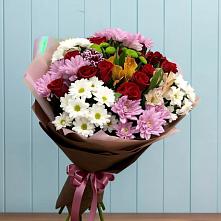 Букет цветов из:  Розы, Хризантемы и Альстромерии в Жирово