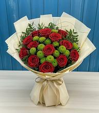 Букет цветов из:  Розы и Хризантемы #REPLACE_PRED# Жирово