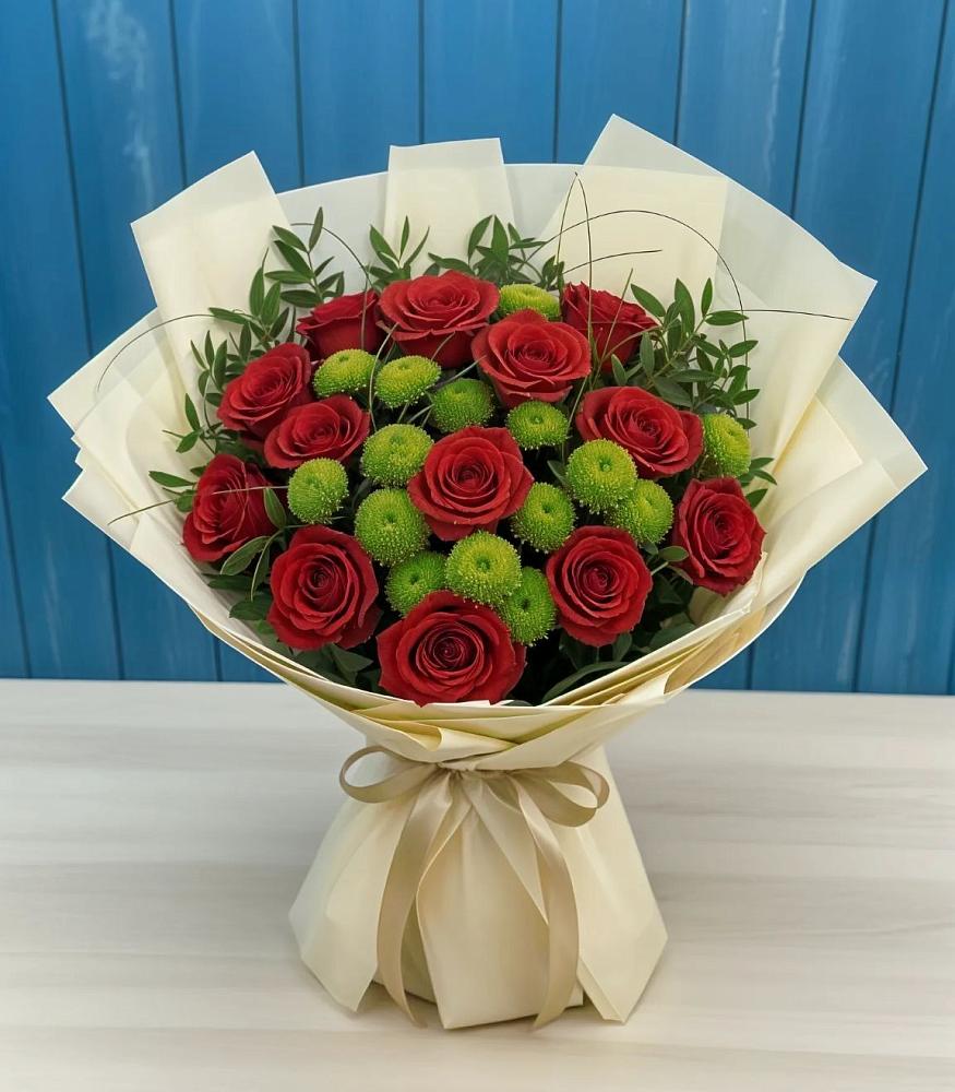 Букет цветов из: Розы и Хризантемы в Жирово