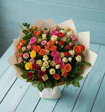 Букет Микс из разноцветных кустовых роз #REPLACE_PRED# Жирово